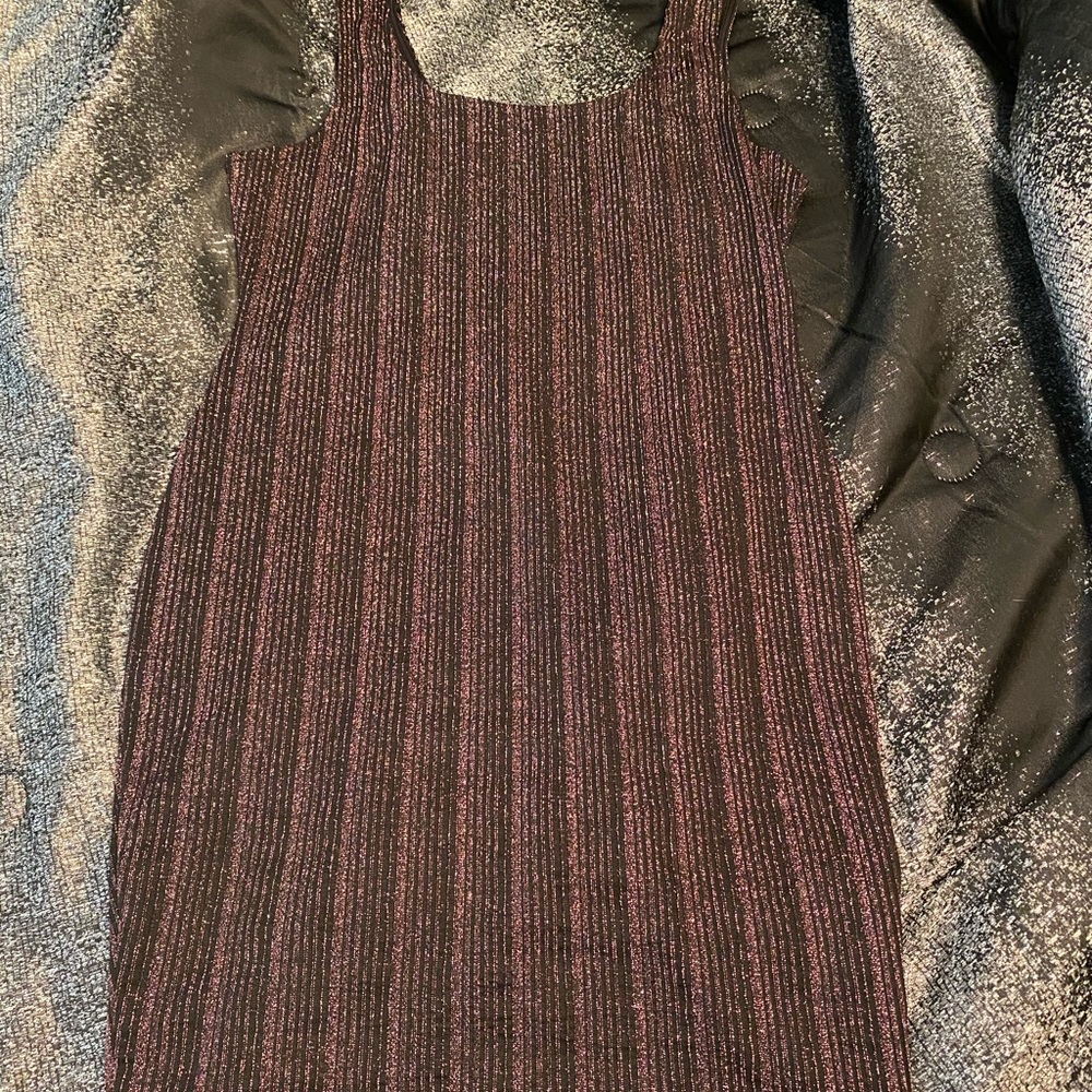 Rose gold and black mini dress